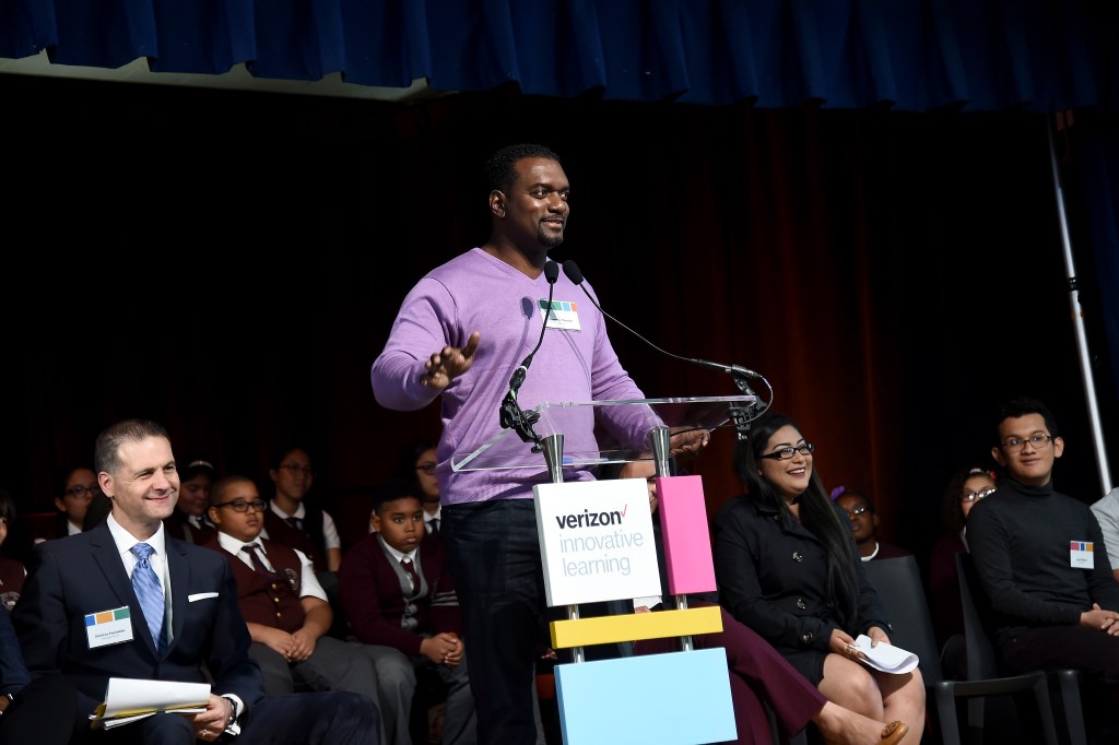 Clarence Wooten speaks during Verizon Innovative Learning Event at P.S. 171 Patrick Henry School NEW YORK, NY - OCTOBER 29: Serial Tech Entrepreneur Clarence Wooten speaks during Verizon Innovative Learning Event at P.S. 171 Patrick Henry School on October 29, 2016 in New York City. (Photo by Ilya S. Savenok/Getty Images for Verizon)