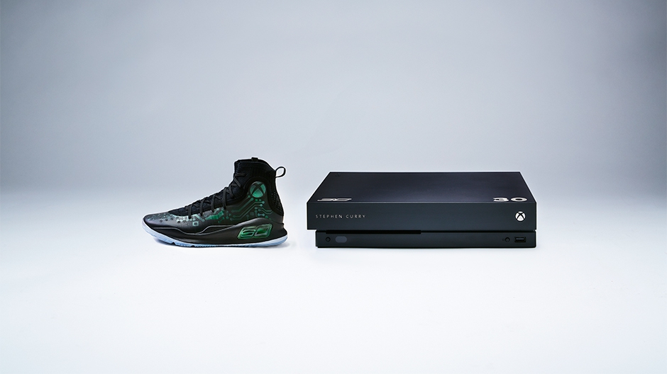 Under Armour Curry 4 “More Power” custom colorway and Xbox One X Console Under Armour Curry 4 “More Power” custom colorway and Xbox One X Console