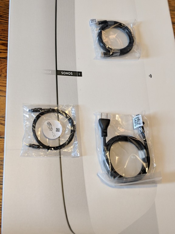 Sonos Playbase - Optical cable, ethernet cable, power cord Sonos Playbase - Optical cable, ethernet cable, power cord