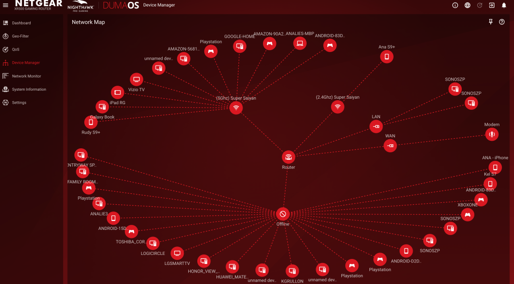 Netgear XR500 Router Review - Netduma DumaOS - Device Manager 
