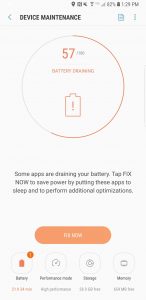 Samsung Galaxy S9+ Review- Battery - Device maintenance