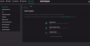 Negear Nighthawk Pro Gaming SX10 Switch - Preset Modes