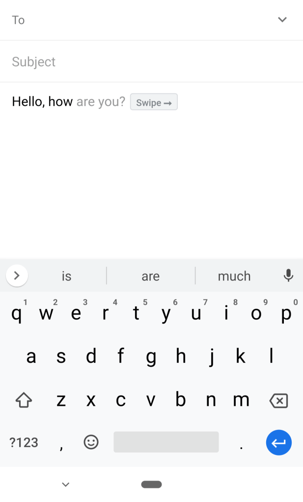 Android Pie - Smart Compose on PIxel 3 XL 