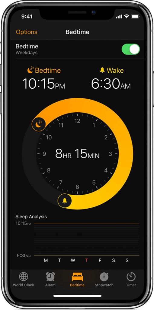 Bedtime app for iOS