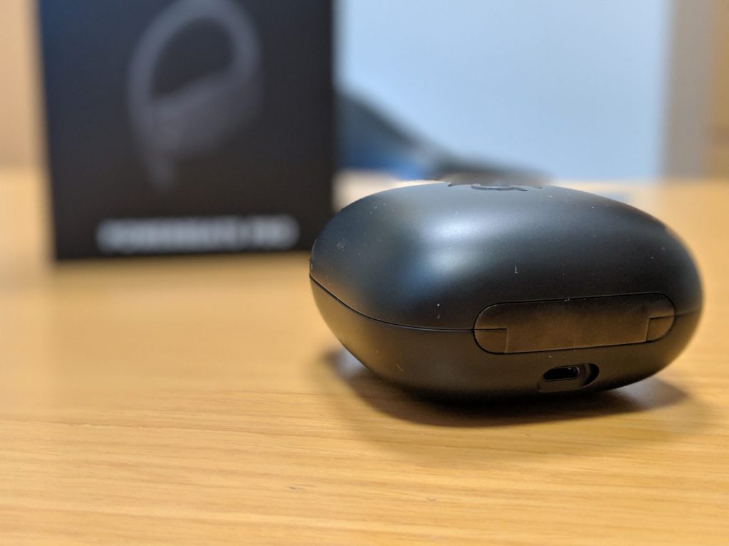 black plastic headphones case