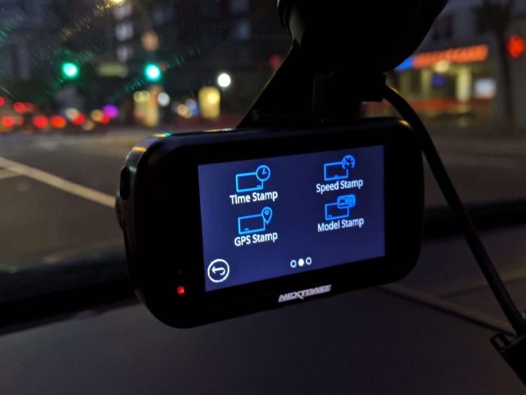 screen of nextbase 422GW dash camera