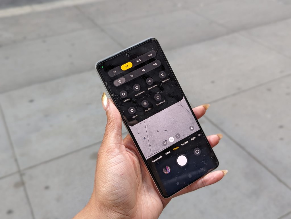 camera screen on a phone