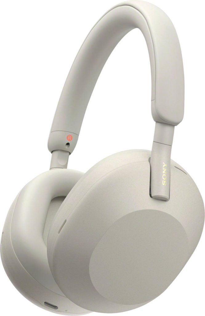 beige over the ear son headphones