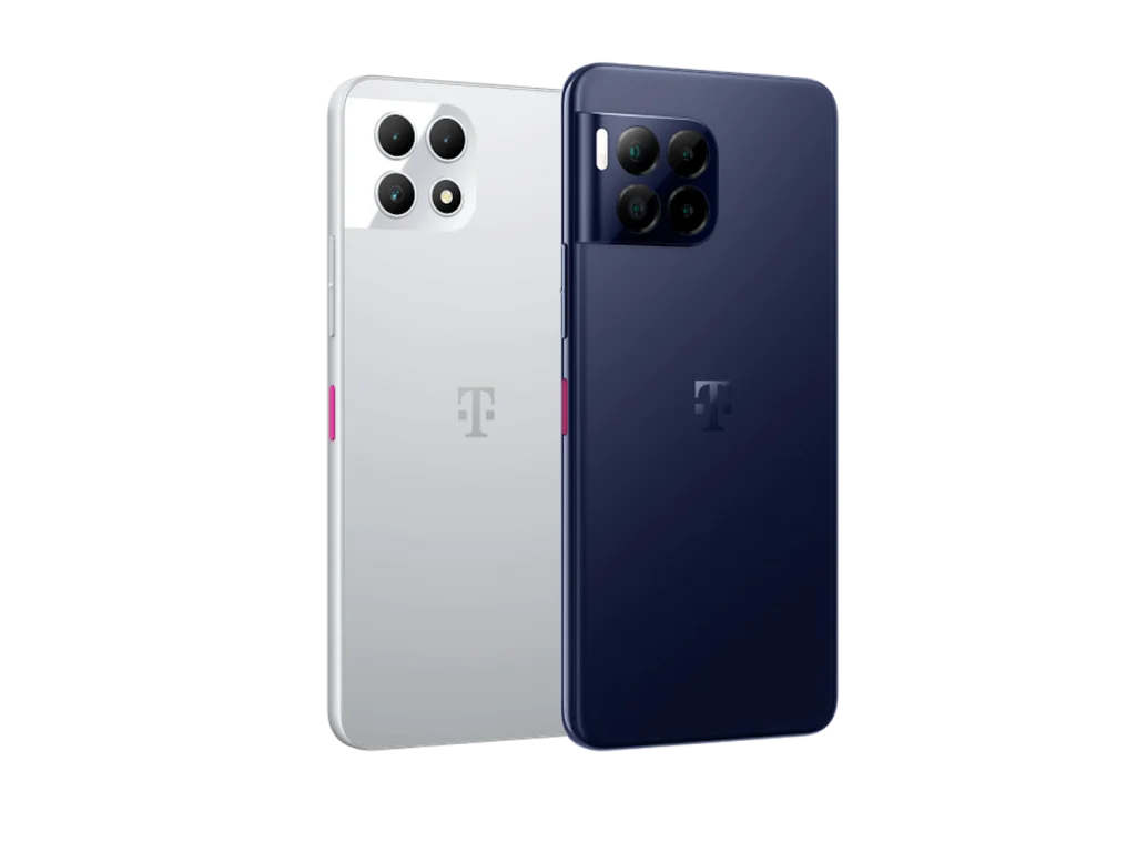 gray bar smartphone and blue bar shape smartphone named Revvl 7 Pro 5g